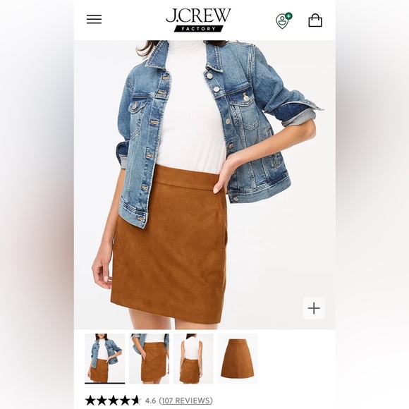 J Crew Factory Faux-suede mini skirt - Picture 4 of 4